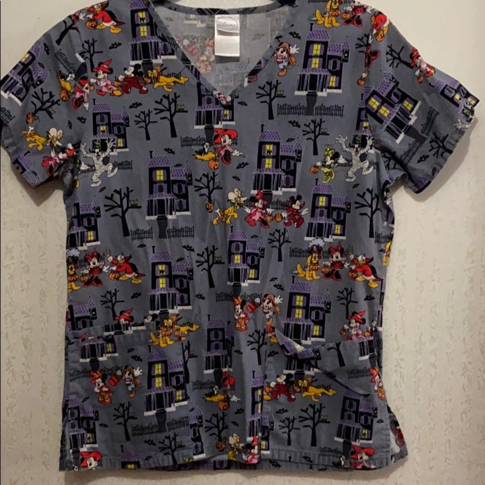 Disney Mickey Mouse scrub top Halloween theme